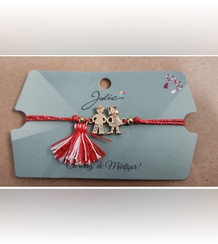 Martisor Bratara cu Ciucure Cuplu Auriu