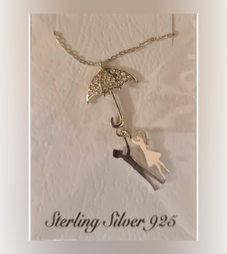 Colier Argint 925 Cuplu Prins de Umbrela, cu Zirconiu