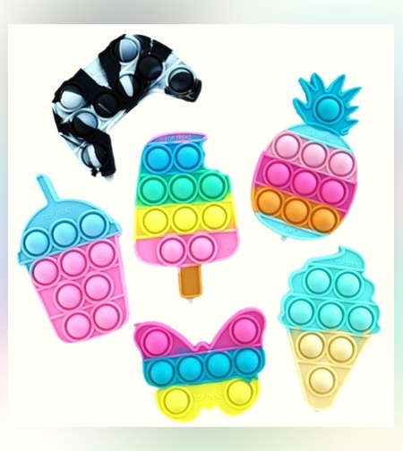 Jucarie antistres din silicon, Flippy, Pop It Now and Flip It, Stickere, Model mixt