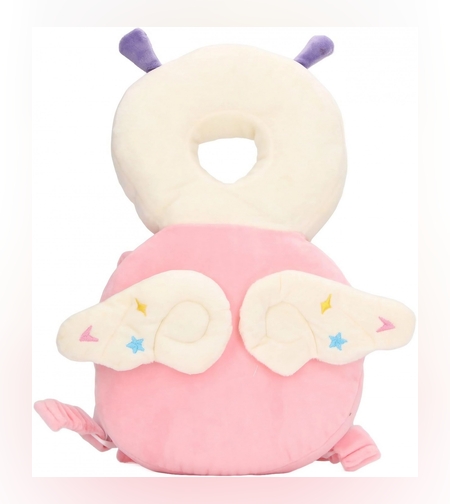 Perna tip Rucsac pentru Protectia Capului, Flippy, Tetiera tip Insecta, pentru Bebelusi, 33x6x19 cm, 180 g, Roz