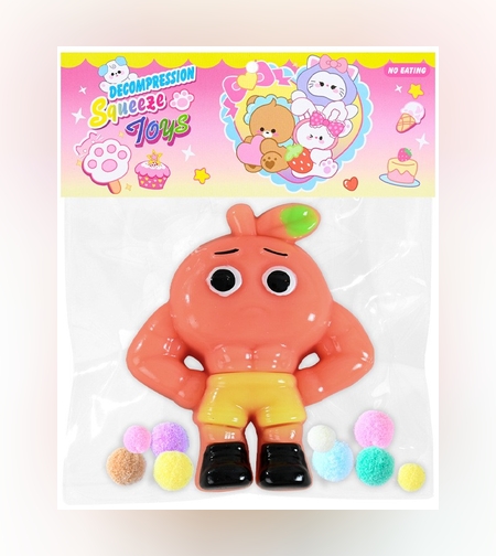 Jucarie Antistres Squishy, Flippy, Model UDin Din Dun Ma Din, cu Revenire Lenta, din TPR, 12 x 11 x 3 cm, Multicolor