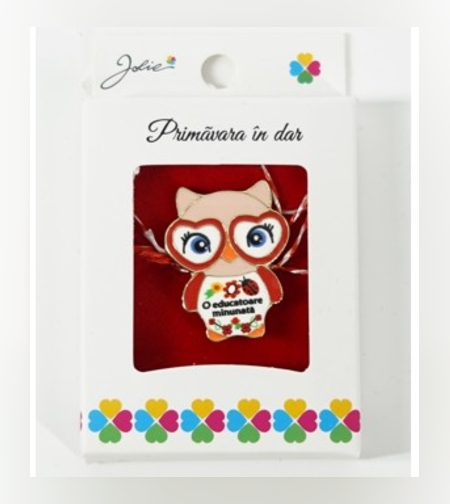 Martisor Brosa Mica in Cutie, Dimensiune Brosa 2.5-3 cm, Material Metal, Model 