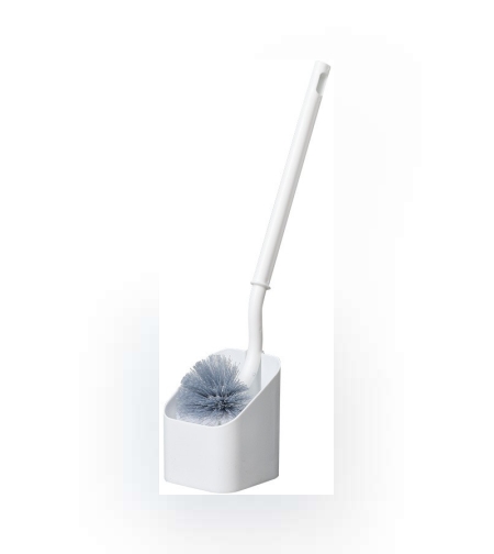 Perie de Toaleta, Flippy, Maner Curbat, cu Suport, 40 x 12 cm, Peri Flexibili, Alb