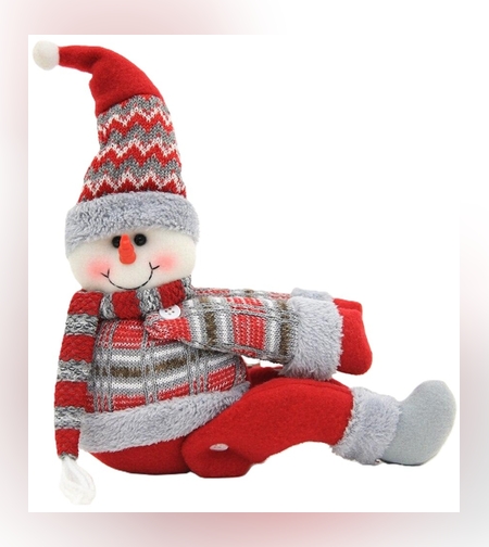 Clema pentru Perdea si Draperii, Flippy, Model Om de Zapada, din Panza, Prindere din Velcro, 46 x 14 cm, Multicolor