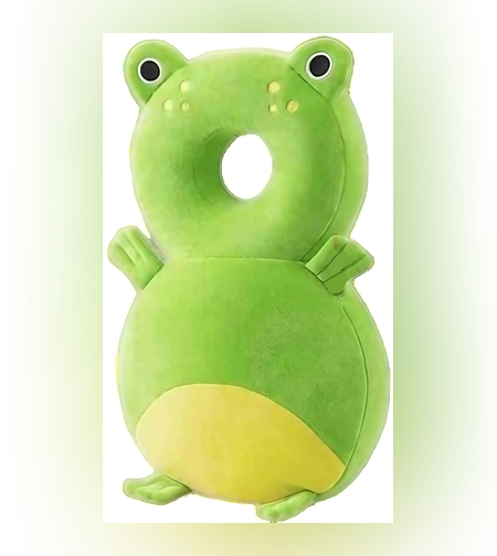 Perna tip Rucsac pentru Protectia Capului, Flippy, Tetiera tip Broscuta, pentru Bebelusi, 33x6x19 cm, 180 g, Verde