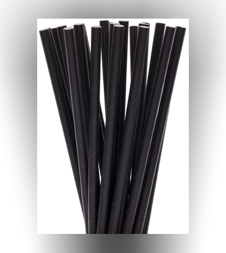 Set 100 Paie, Flippy, din Hartie, 20 cm, Model Uni, Negru