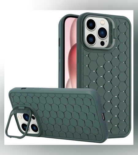 Husa de Protectie TPU, Flippy, pentru Apple iPhone 15 Plus, 3D Cube, cu Inel, Protectie Camera, Antisoc, Antizgariere, Antialunecare, Acoperire Completa, Verde