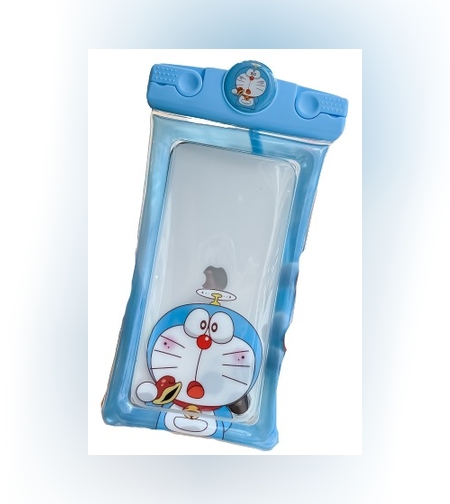 Husa subacvatica Mascot Waterproof Flippy, Snowproof, Universala, cu Snur, pentru telefon sau documente, Cat, Bleu