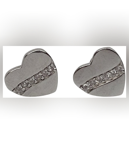 Cercei Argint 925 Inima cu Minizirconii