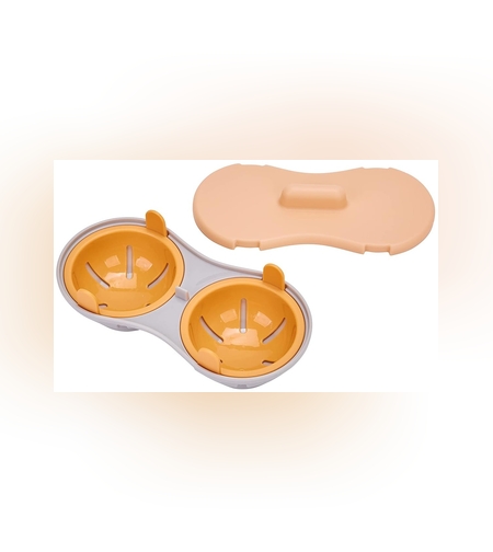 Recipient Dublu pentru Oua, Flippy, din Plastic Flippy, pentru Gatit la Microunde, 22 x 11.8 x 8 cm, Portocaliu