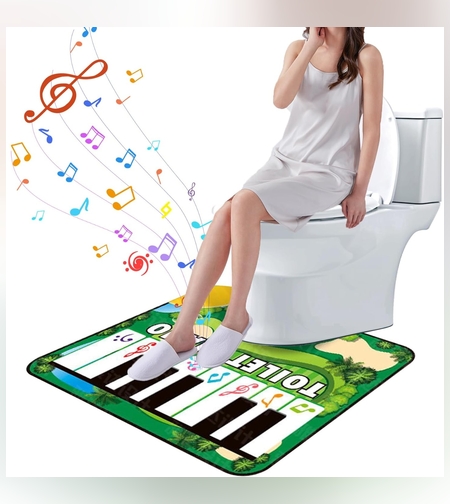 Covoras de Baie, Flippy, Model Pian Electric, Interactiv, 3 Moduri, +14 Ani, din Panza, cu Baterii, 60 x 48 cm, Verde