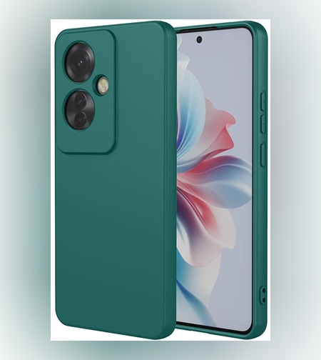 Husa de Protectie, Flippy, pentru Oppo Reno 11 F, Liquid Silicone, cu Microfibra pe Interior, Protectie Antisoc, Compatibil Incarcare Wireless, Verde