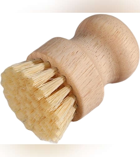 Perie de Curatat Vase si Alimente, Flippy, din Lemn de Fag, 8 x 5 cm, Perie din Sisal, Bej