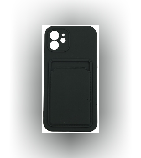 Husa protectie Flippy cu suport card compatibila cu Apple iPhone 12 Negru