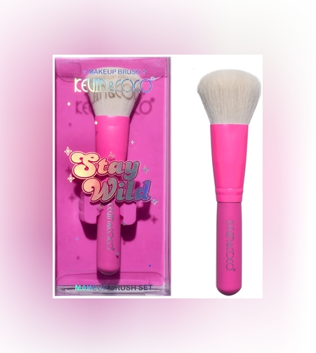 Pensula de Machiaj, KEVIN & COCO, Stay Wild, 14 x 4 x 1.5 cm, Roz