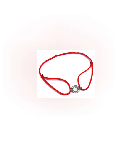 Bratara cu nod dublu din Argint 925, model Cerc cu pietre