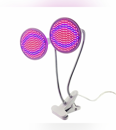 Lampa pentru cresterea plantelor de interior, Flippy, cap dublu, nu emana caldura, 290 leduri, 2 culori , prindere cu clips, 46x11.5x9.2 cm