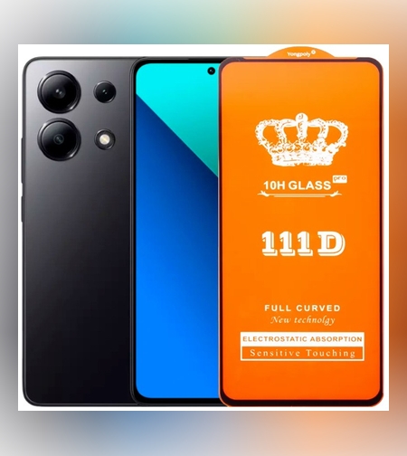 Folie Sticla Securizata pentru Xiaomi Redmi Note 13, Flippy, Compatibila cu Xiaomi Redmi Note 13, Full Cover 111D, HD, Margini Negre, Transparenta