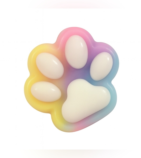 Jucarie Antistres Squishy, Flippy, Labuta de Pisica Squeeze Toys, cu Revenire Lenta, 7.5 cm, Model 270530, Multicolor