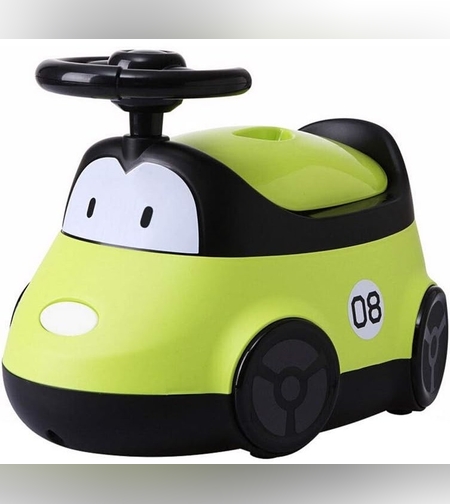 Olita pentru Copii, Flippy, +1an, Portabila, Design Masinuta cu Capac, Model Prietenos, Non-Toxic, Compartiment Detasabil, Usor de Curatat, Verde