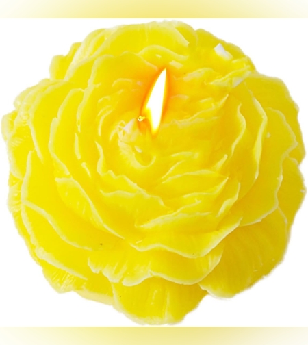 Lumanare Parfumata, Flippy, Model Trandafir, Ardere 10h, 70 g, 7.5 x 3.5 cm, Parfum de Citrice, Galben