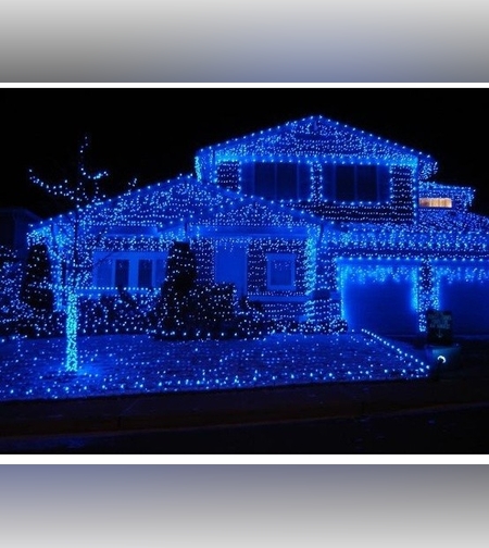 Instalatie Craciun Turturi, IP44, 10 m, 286 Led-uri ,Perdea Franjurata, Albastru, 8 jocuri de lumini, Transformator 31 V, Putere 9 W, Interconectabila, Interior/Exterior, Prelungitor 3 m inclus, Fir Transparent, Flippy