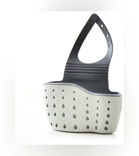 Suport Scurgere pentru Burete si Laveta de Vase Bucatarie, Flippy, Verde, Curea Reglabila, Plastic Flexibil, 15x 5x 21cm