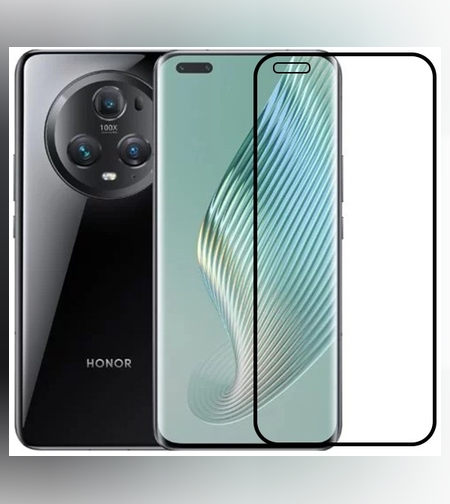 Folie Sticla Securizata, Flippy, Compatibila cu Honor Magic 5 Pro, Full Glue, Margini Negre, Transparent