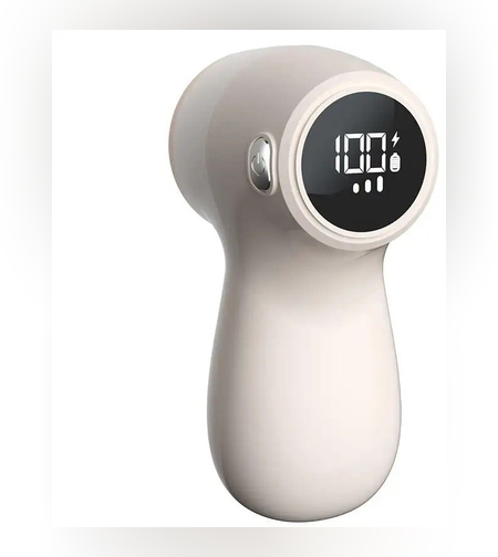 Aparat Electric de Curatat Scame 2in1, Flippy, Indepartare Scame si Aspirare, 15 x 8.5 cm, din ABS si Otel Inoxidabil, Incarcare USB Tip C, Bej