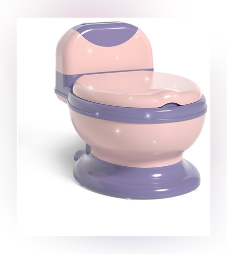 Olita Bebelusi, Flippy, pentru Copii 1 - 8 Ani, Model Toaleta Adulti, Colac Moale PVC, Compartiment Detasabil, Cutie Depozitare Hartie, 34 x 32 x 19 cm, Roz/Mov