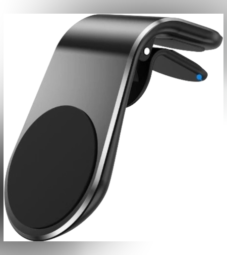 Suport auto Flippy, cu magneti puternici neodim, pentru telefon, tableta, gps, cu prindere pe grila de ventilatie, Negru