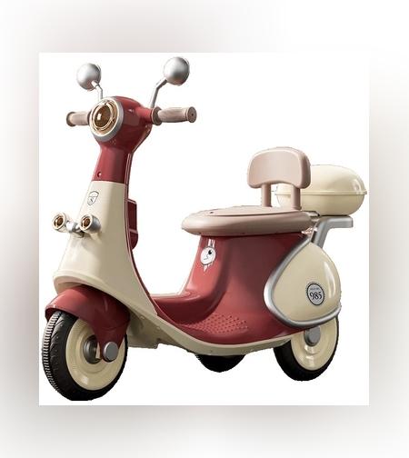 Motocicletă Electrică cu 3 Roti, Flippy, Acumulator Încarcare, Anti-Rasturnare, Lumini, Sunete, Baterie 6V 7Ah, Telecomanda, 95x67x36cm, Rosu