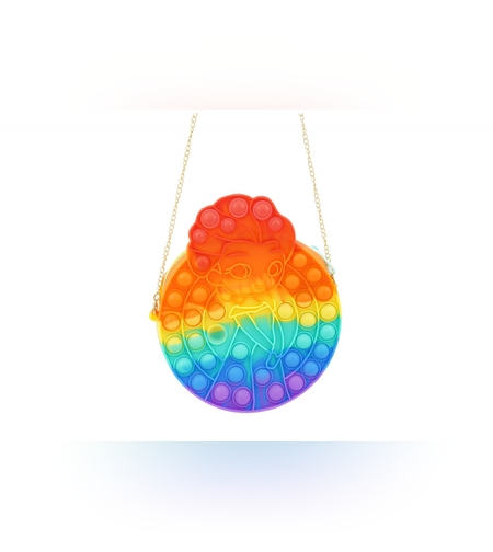 Jucarie antistres din silicon, Flippy, Pop It Now and Flip It, Geanta de umar, Mica printesa Elsa, Multicolor