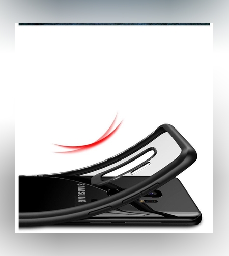 Husa Samsung Galaxy S9 Plus Tpu Transparent cu margini colorate negru