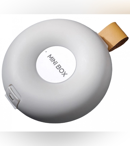 Cutie Depozitare Medicamente, Flippy, 6 Compartimente, Inchidere Etans, Portabila, Rotund, Alb/Gri, PP, 8.4x2.9x8.5 cm