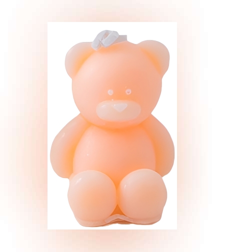 Lumanare Parfumata, Flippy, Model Ursulet, Portocalie, Aroma de Piersica, 5.5x3.6x4 cm