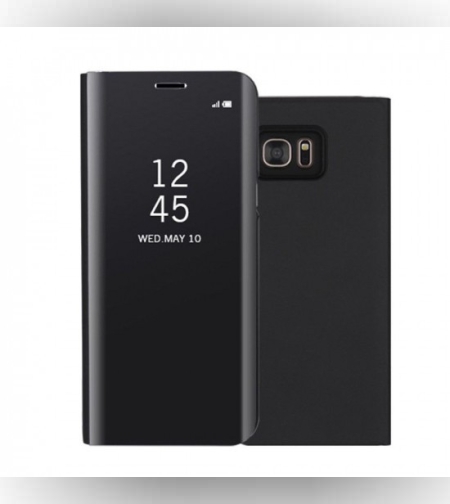 Husa Huawei P20 Lite 2019, Flip Cover Oglinda, Negru