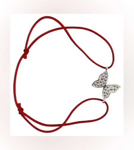 Bratara Snur Reglabil, Argint 925, Fluture Cu Zirconii, Jolie Silver, 0.9 g, 2 cm x 1.2 cm