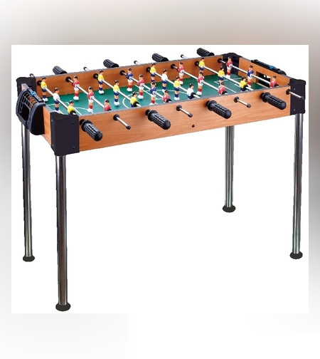 Masa de Fotbal, Flippy, cu Picioare Inalte, 8 Manere, Tablou de Scor, 86 x 62 x 65 cm, din Lemn/Otel si ABS, Maro