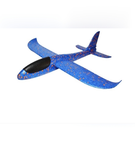 Avion planor din polistiren in punga , lungime 47 cm , Albastru , Flippy