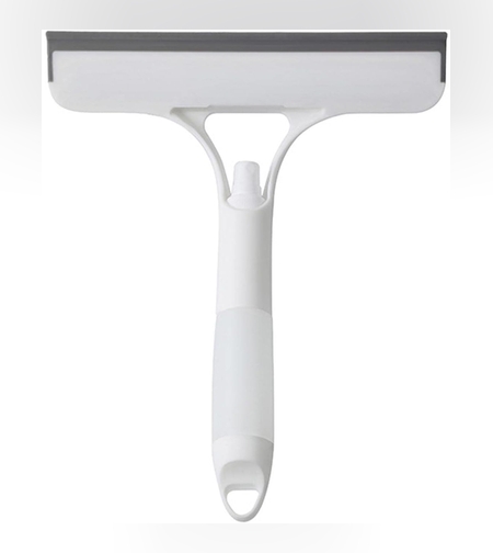 Racleta de Curatare 3 in 1, Flippy, Multifunctional, Pentru Casa si Masina, Pulverizator de Spray, Racleta din Silicon si Burete, 21.5 x 25.7 cm, Alb