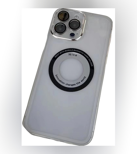 Husa protectie MagSafe TPU, Flippy, pentru iPhone 13 Pro, cu decupaj logo, Folie Sticla Camera, Transparent