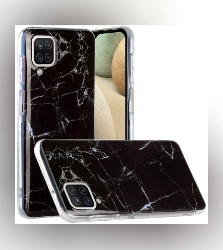 Husa protectie pentru Apple iPhone SE 2020 Soft IMD TPU Marble Negru Suport inclus