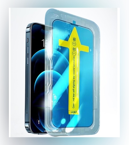 Folie sticla securizata cu sistem de montare usor si rapid Flippy pentru Apple iPhone 11 / XR, Transparent cu margini negre