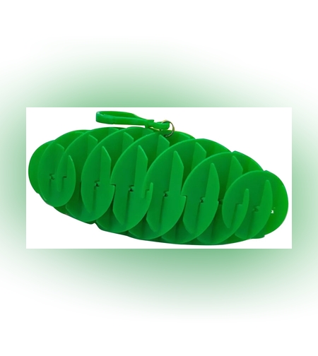 Jucarie Worm Fidget de Decompresie, Flippy, Anti Stres, Dimensiune Compacta 6 cm, Dimensiune Extinsa 15.5 cm, Verde