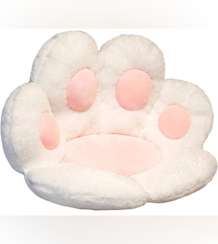 Perna Decorativa, Flippy, Model Laba de Pisica, din Plus, pentru Scaun/Canapea/Podea, 80 x 70 cm, Alb