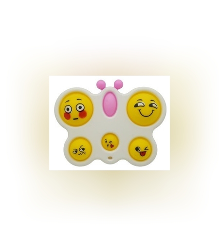 Jucarie Antistres Flippy - Fidget Toy, Simple Dimple, Fluture, Alb