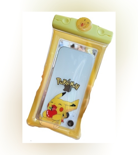 Husa subacvatica Mascot Waterproof Flippy, Snowproof, Universala, cu Snur, pentru telefon sau documente, Pika, Galben