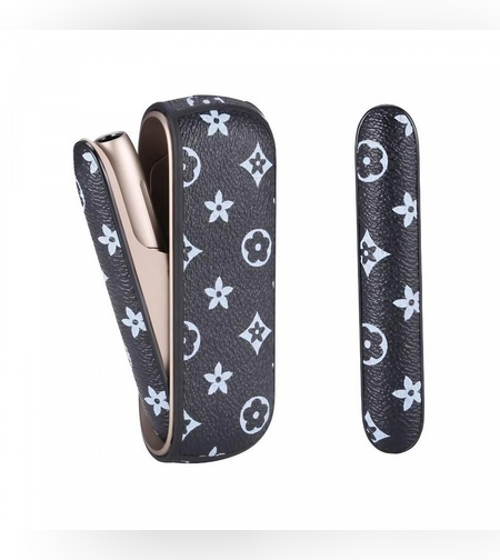 Set Husa Piele Ecologica Si Capac Plastic Flippy, pentru IQOS 3.0 DUO, de Protectie, Anti Soc si Zgarieturi, 20 gr, 12 x 4 x 2 cm, Negru