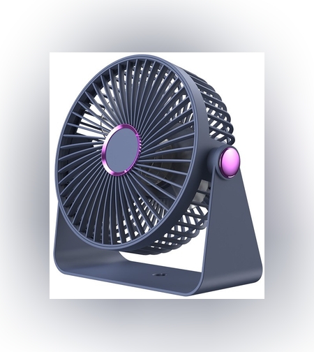 Ventilator 2in1, Flippy, de Masa/de Perete, Incarcare USB, 3.7 V, 4.5 W, 1200 mAh, 17.5 x 17 x 7.6 cm, Albastru Fumuriu